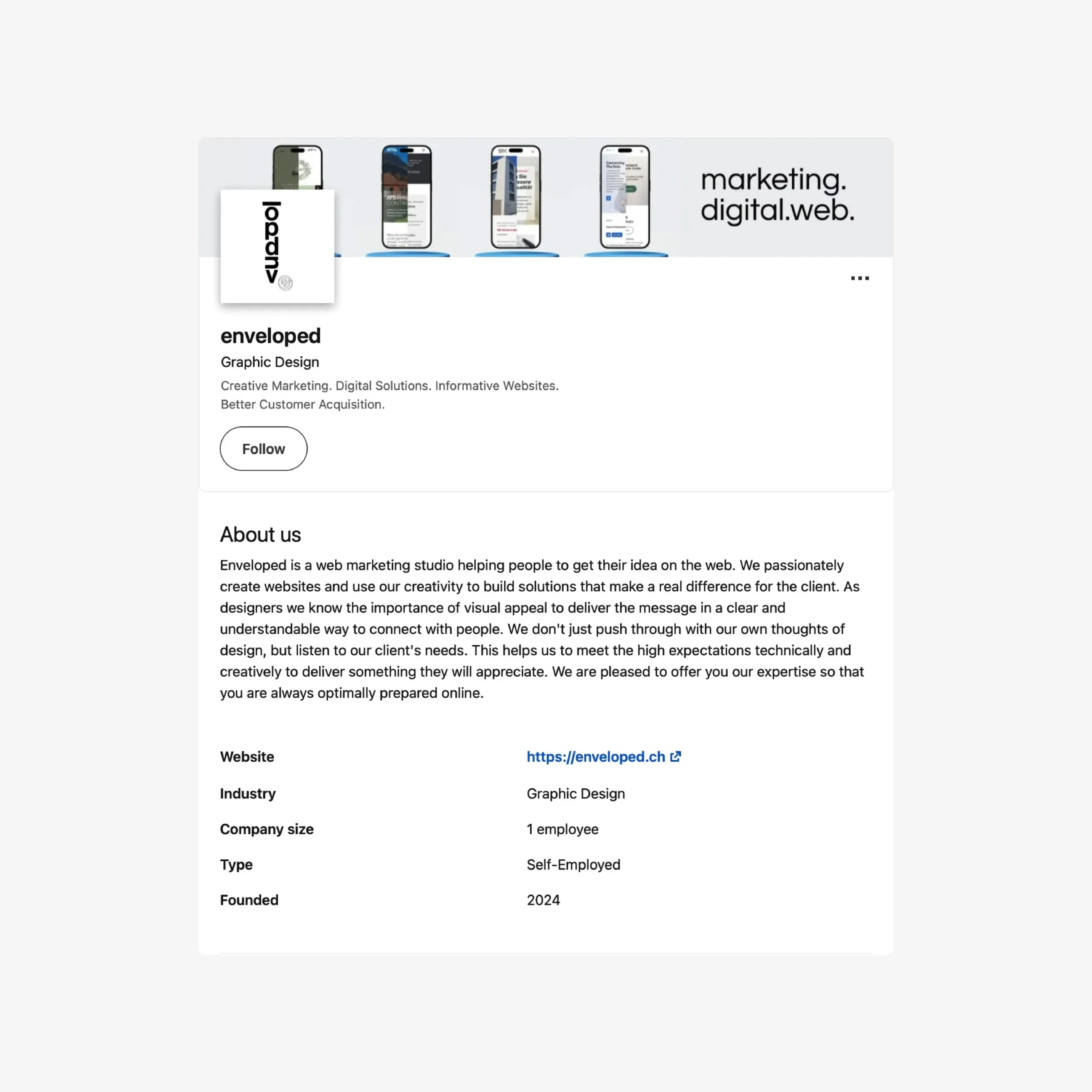 LinkedIn Business Profil enveloped